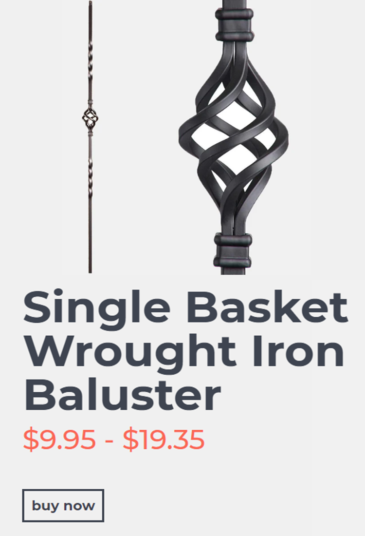 Affordable Stair Parts Wrought Iron Balusters Single Basket