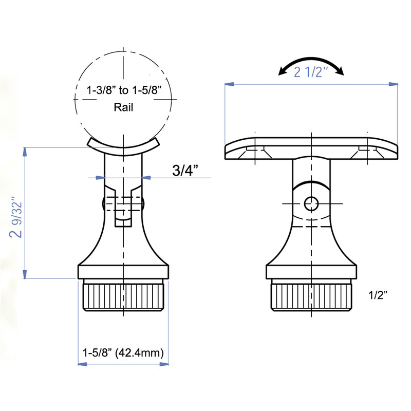 E0104 Stainless Handrail Support